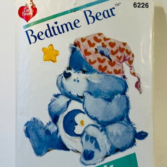 1980s Bedtime Care Bear Sewing Pattern Butterick 6226 Cut and Complete Moon Star - Picture 2 of 7